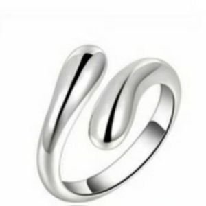 925 Sterling Plated Water drop Ring